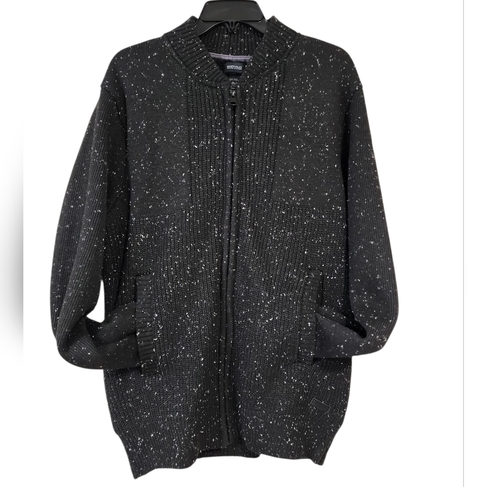 Buffalo David Bitton Black And White Zip Up Jacket Size XL New With Tags